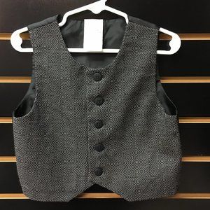 Toddler Boys Black/Grey, 4 Button-up Dress Vest Size 3T